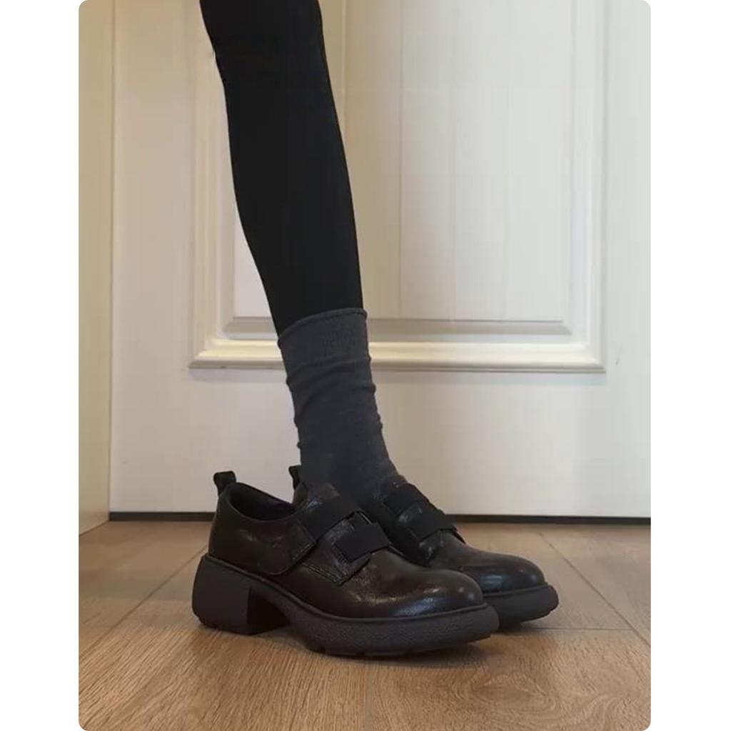Platform Loafers Women's 2025 Autumn New Retro Fashion Versatile High Heel British Style Small Leather Shoes Single Shoes