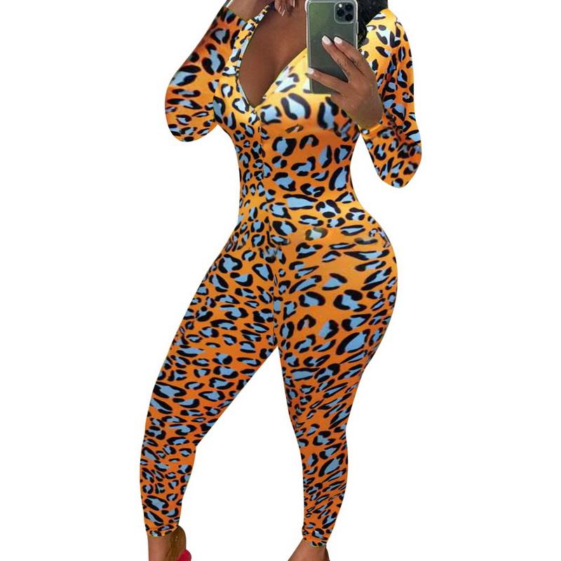 Combinaison Pyjama Femme Une Pièce - Manches Longues, Boutonnée, Avec Rabat Pratique, Polyester