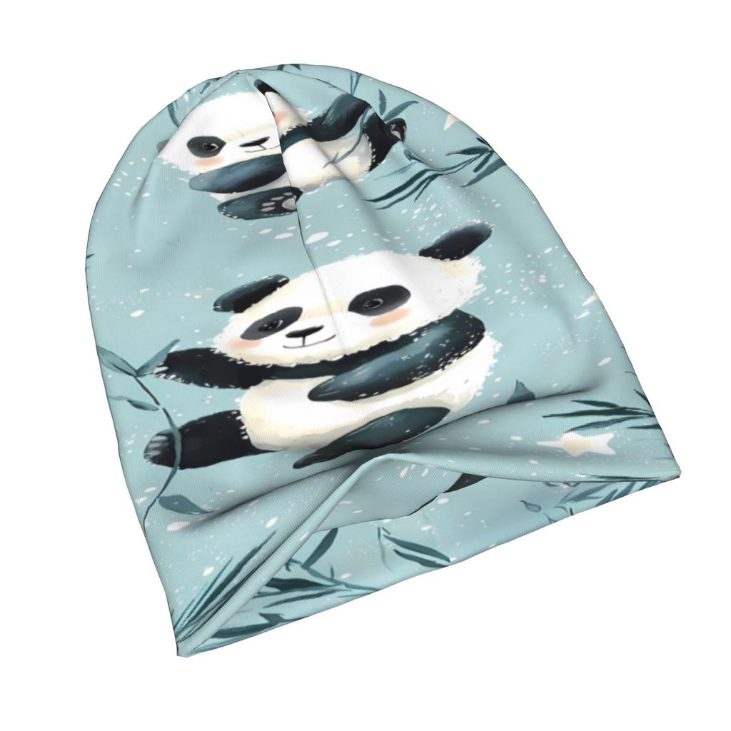 ZLIENSZUS Panda Print Knit Hat for Adults - Panda-Themed Beanie with Subtle Fashion Details, Soft Warm Winter Suitable for Cold Weather, Casual Outfit