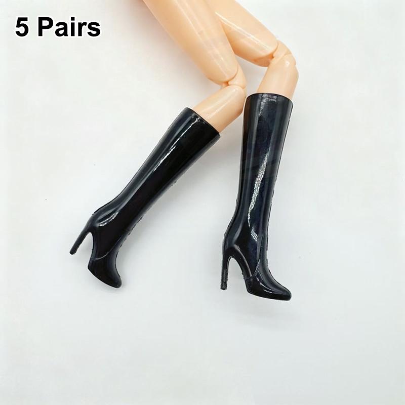 Pointed High Heels for Dolls 5 Pairs Toy Boots Princess Dress Up and Playhouse Fun