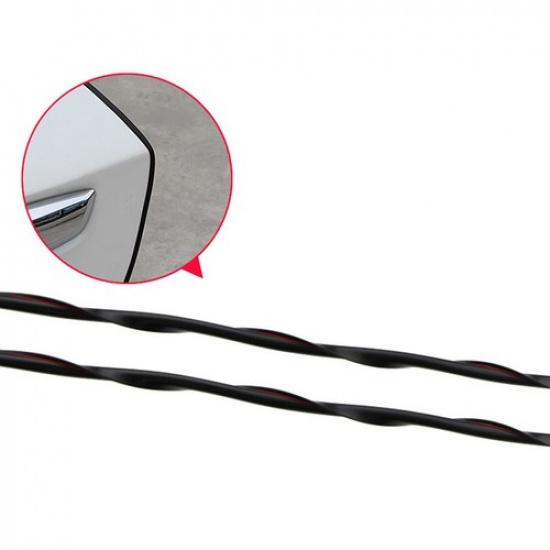 5M / 16FT Černý ochranný proužek na hranu dveří auta Ochrana proti poškrábání Lišta Dekorativní kryt
