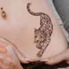 Minimalist Lines Leopard Tattoo Sticker Cold Lazy Waterproof Lasting Waist, Abdomen, Side Waist Exquisite Animal Pattern