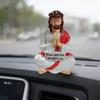 Jesus Figurines Religious Art Collectible Sculpture Jesus Resin Desk Companion Figurine for Bedside Desktop Car Interior