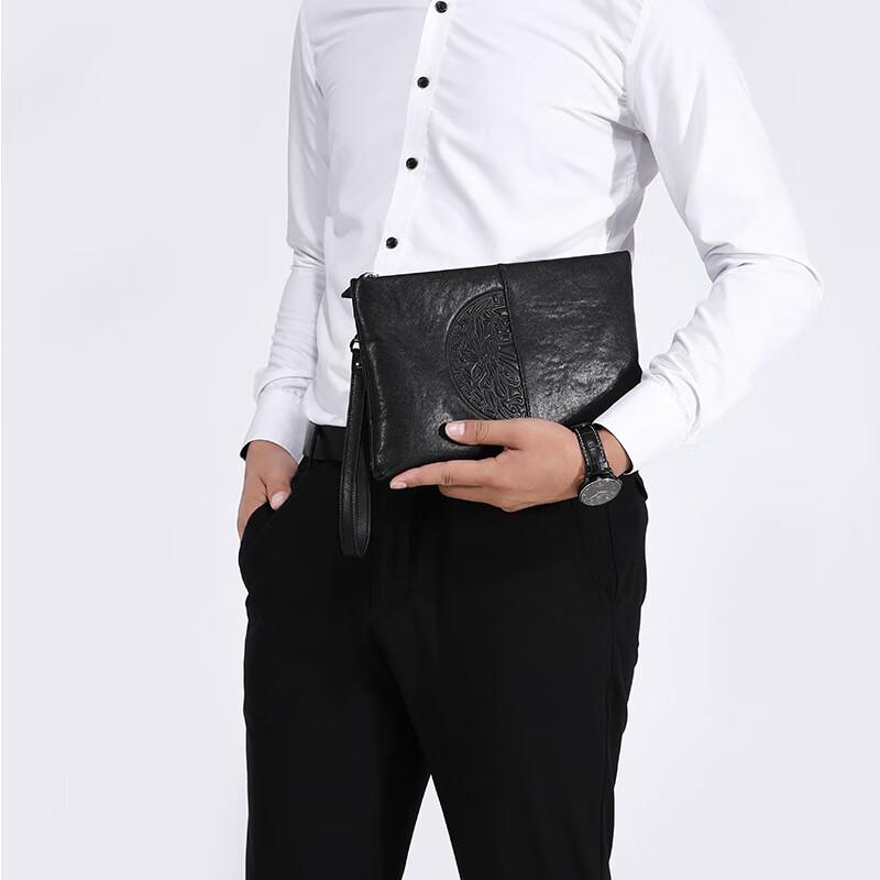 SCHWARZETIENNE Men's Leather Clutch Bag