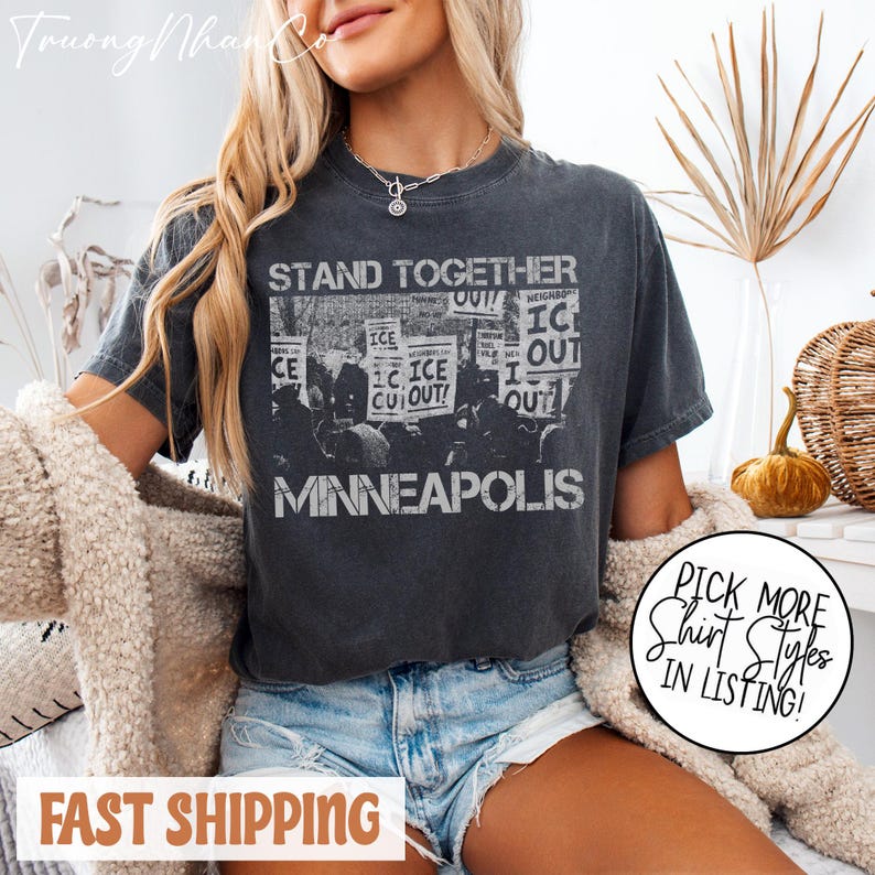 

Stand Together Minneapolis Shirt Bruce Springsteens Streets of Minneapolis Tee ICE Protest T Shirt M