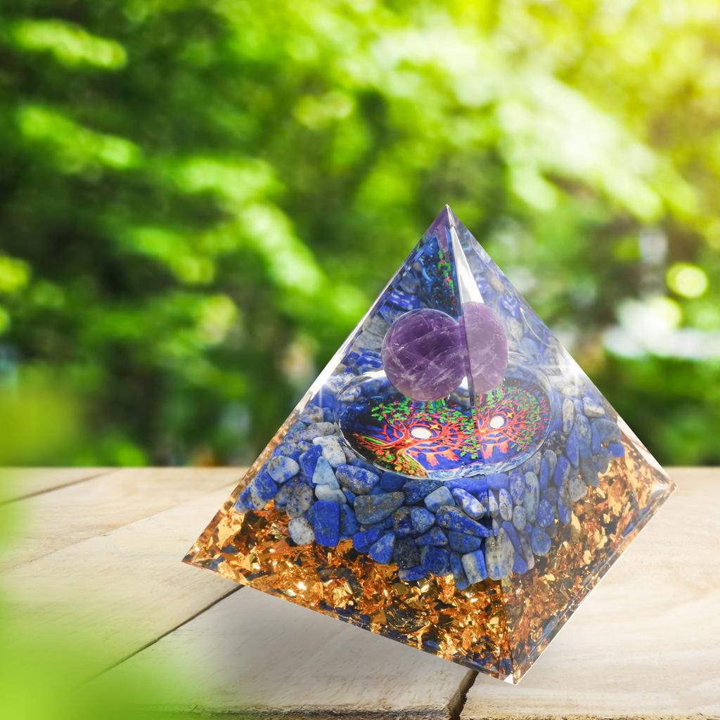 Orgonite Crystal Orgone Pyramid Tower Energy Nature Reiki Healing Chakra Object 6cm x 6cm (7)
