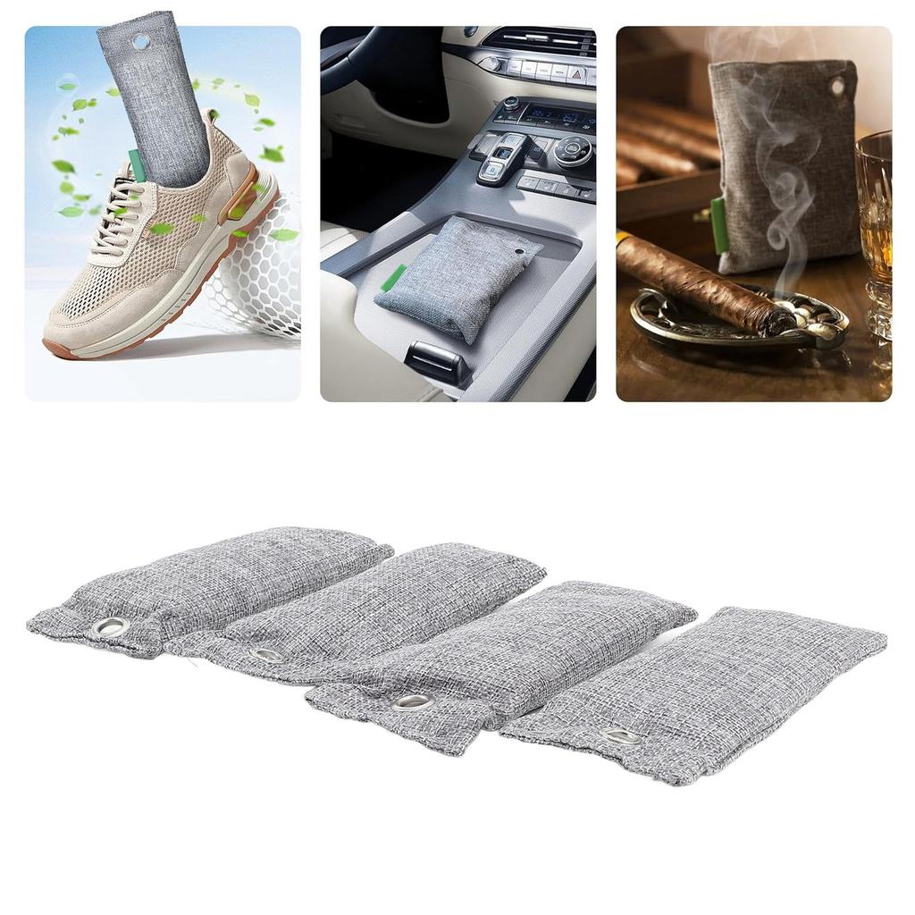 4pcs Activated Charcoal Bags Odor Absorber Shoe Deodorizer Car Air Freshener Bamboo Charcoal Air Purifying Bags for Home