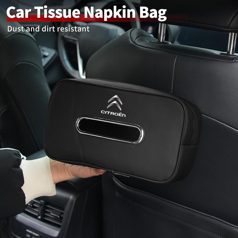 Auto-Taschentuchbox Sitzrücken-Taschentuchtasche Einfache Montage für Citroen C3 C5 C1 C2 Berlingo Celysee Cactus Picasso Aircross Saxo Grand