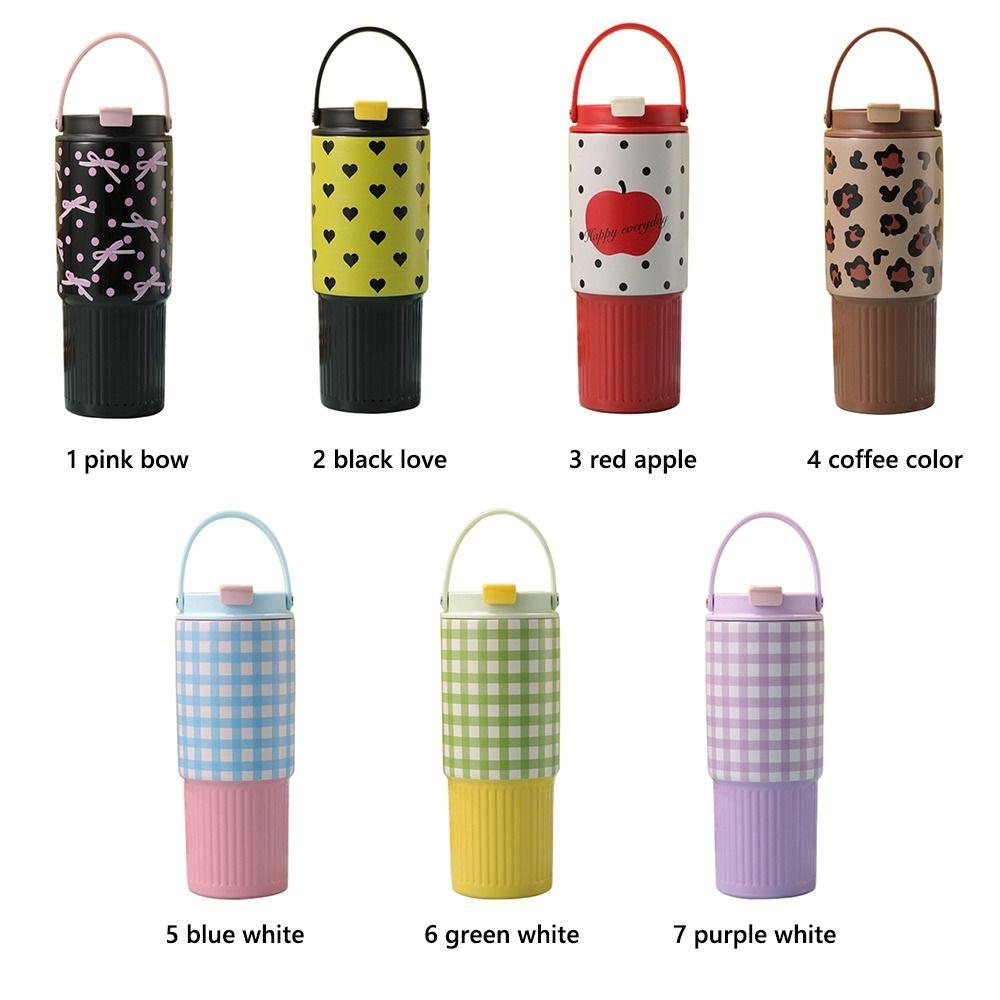 With Handheld Vacuum Straw Cups 800ML Insulated Cup Stainless Steel King Cup  Office Workers