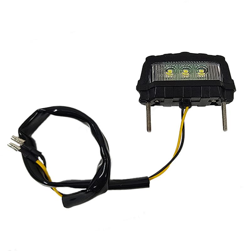 SEAMETAL Motorcycle License Plate LED Light 12V Universal Mini Moto Tail Lamps Brake Number Plate Indicator Motorbike Rear Light