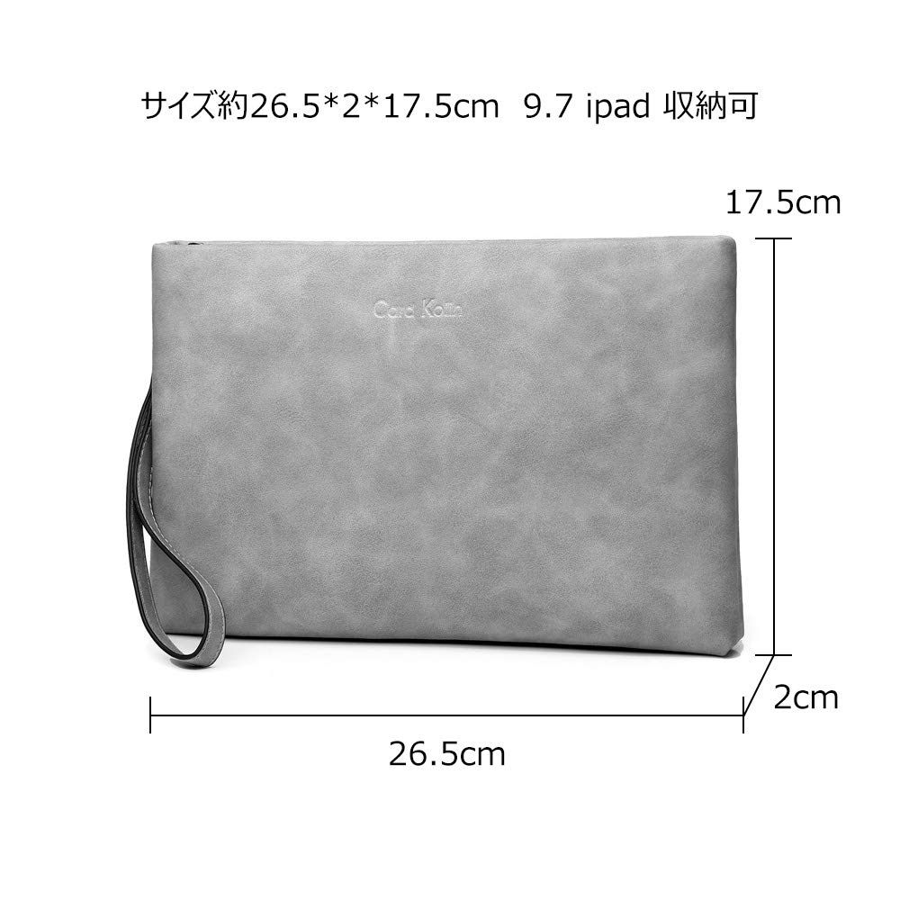 Whatna Leather Clutch Bag B5 6 Card Slots Coin Purse Business Casual Formal Wedding Ceremony Wedding Reception Bag for Men Blue Gray Black 9972 2-way