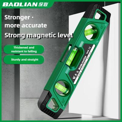 Régua de nível de bolha tripla 0° 45° 90° 230mm Mini medidor de horizontalidade Alinhador de nivelamento magnético à prova de choque Inclinômetro Ferramentas de nível