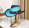 Cowboyhoed mode uitgesneden western cowboy handgeweven harde zomer saffier accessoires neutraal Cowboyhoed zonnehoed sombrero koe