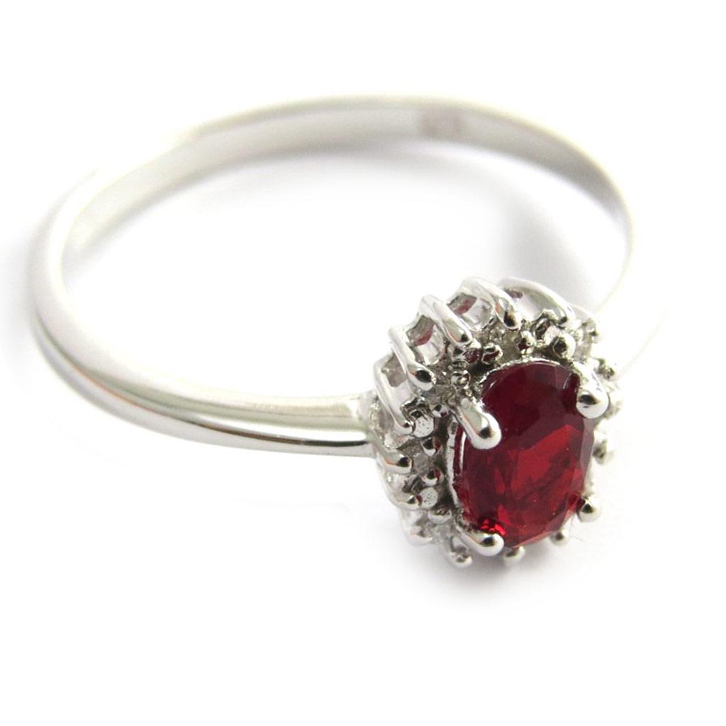 Silver Ring 'Sissi' Red