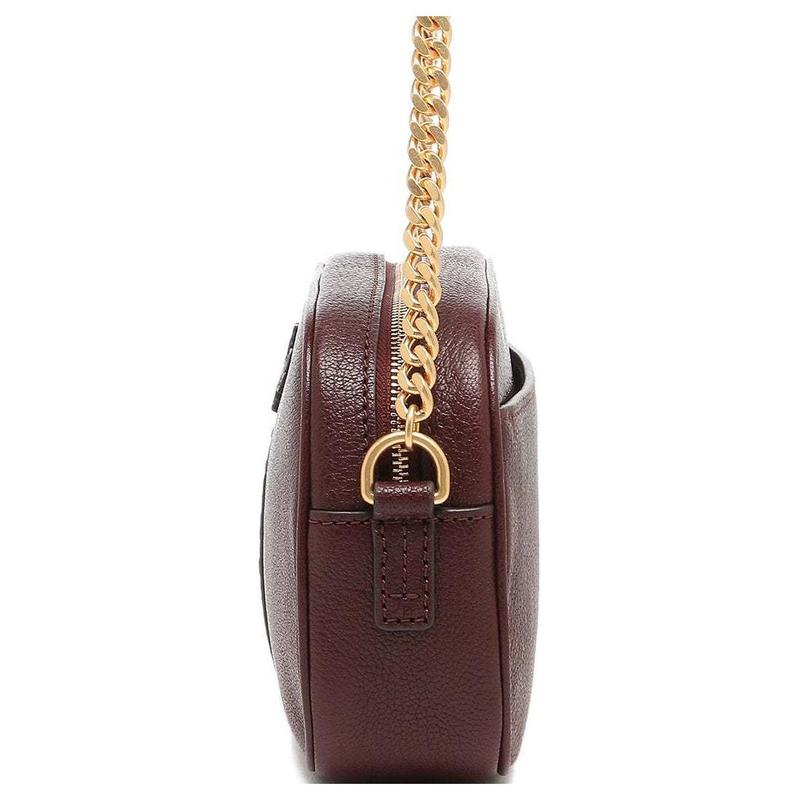 Tory Burch Tangli Baiqi McGraw Solid Color Double T Logo Quilted Zipper Closure Pebbled Leather Camera Bag Hand Shoulder Bag Women's Red 152231-500