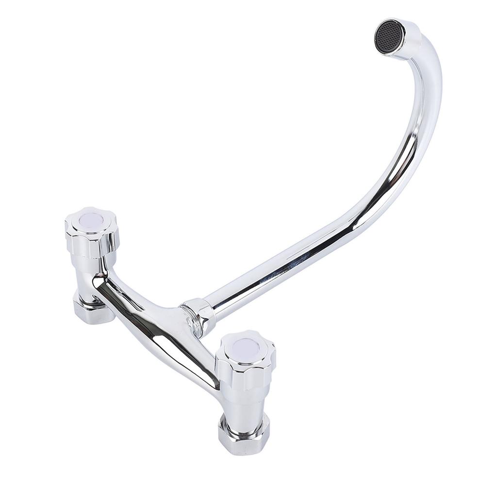 Wall Mount Kitchen Stainless Steel Smooth Surface 2 Handles Faucet Kitchen Faucet for Home