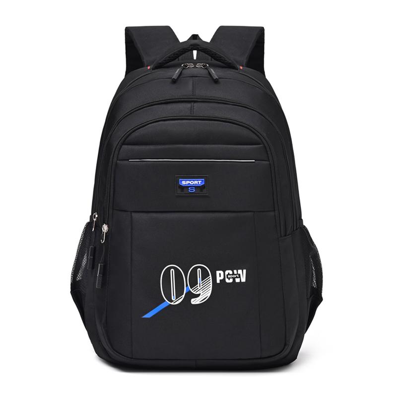 

Студенческий школьный рюкзак большой вместимости, повседневный однотонный рюкзак, материал Оксфорд, мужской новый рюкзак, многофункциональная простая сумка 14 inches синий