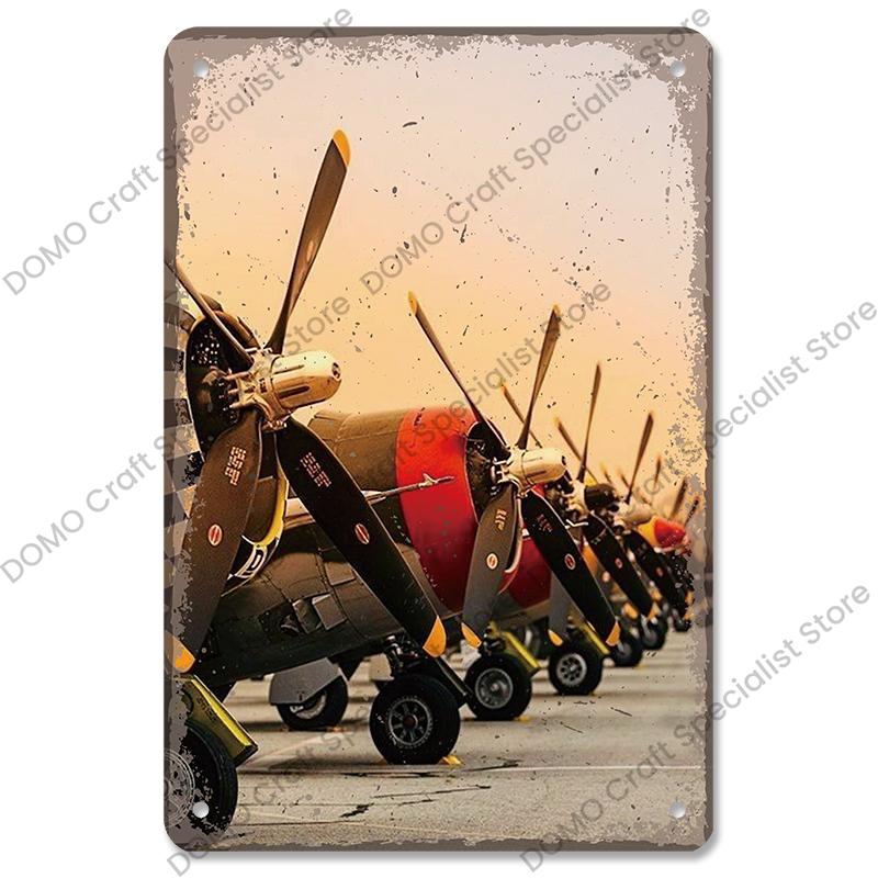 Airplane Poster Metal Tin Signs Vintage Model Plane Meeting Aerien Metal Plate Wall Decor Bar Club Garage Home