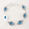 Swiss Blue Topaz  Gemstone 925 Sterling Silver Jewelry Handcrafted Bracelet 8.5" RB-2-9