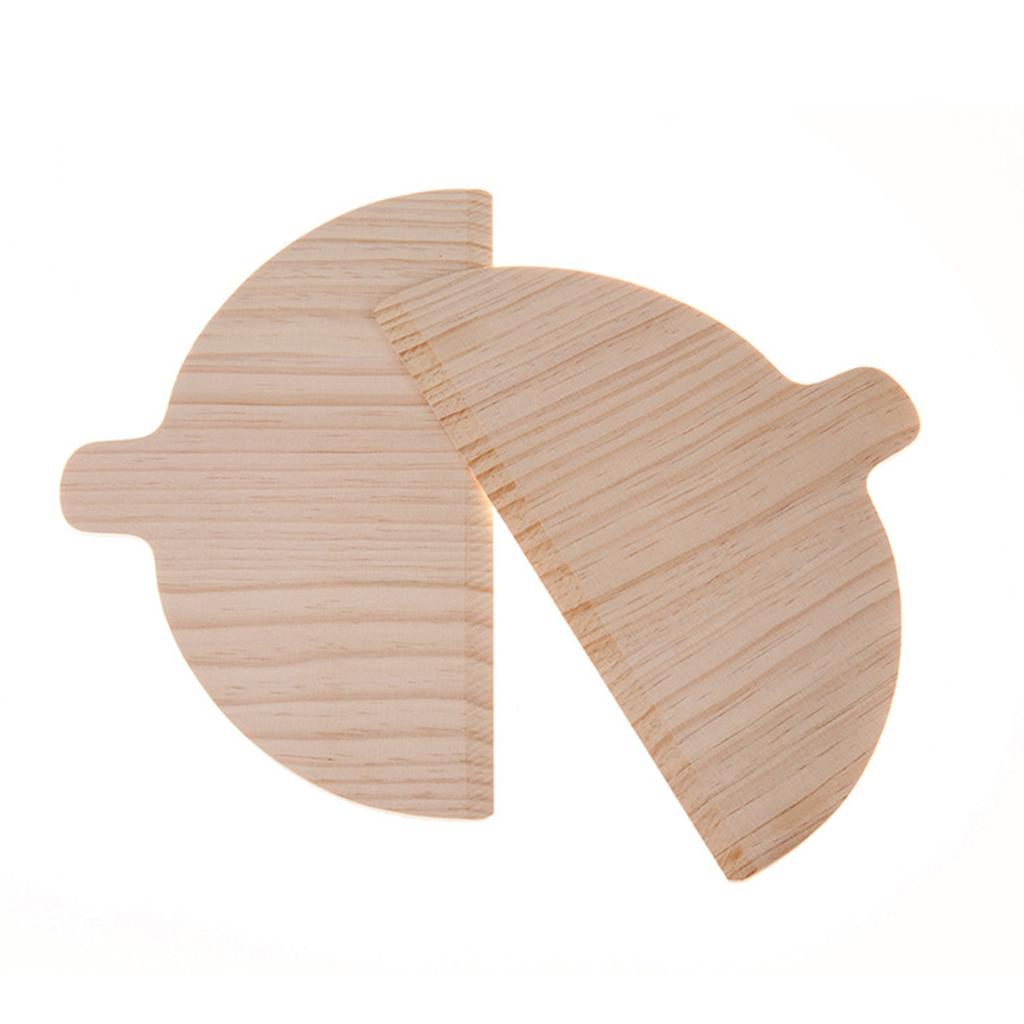 Set Of 4 Natural Wood Pizza Paddles with Ergonomic Handle Half Round Board for Baking Breads Suchis Cooking Tool