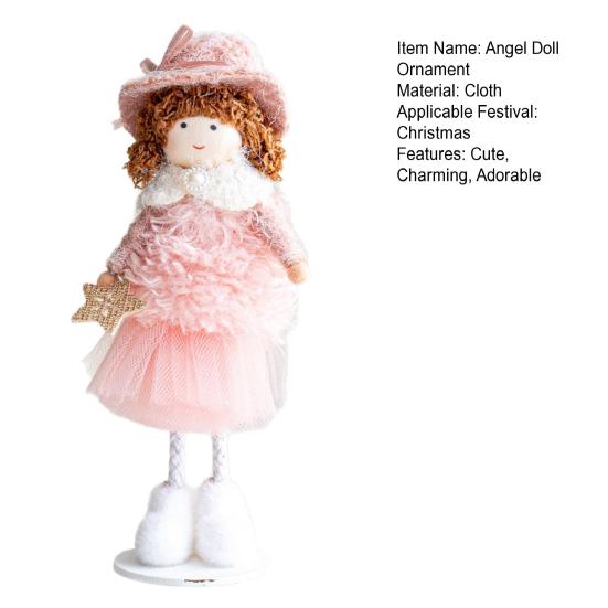 Christmas Angel Doll Ornaments Tabletop Small Plush Fairy Elf Figurine for Thanksgiving New Year Birthday Wedding Valentine's Day Party Decoration