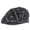 Women Denim Berets Hats Newsboy Caps Cotton 56-61cm Four Seasons Distressed Raw Edges Star Pattern Fashion Hat