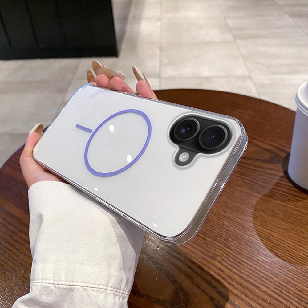 For iPhone 16 Case Compatible with MagSafe Clear Slim PC Phone Back Cover