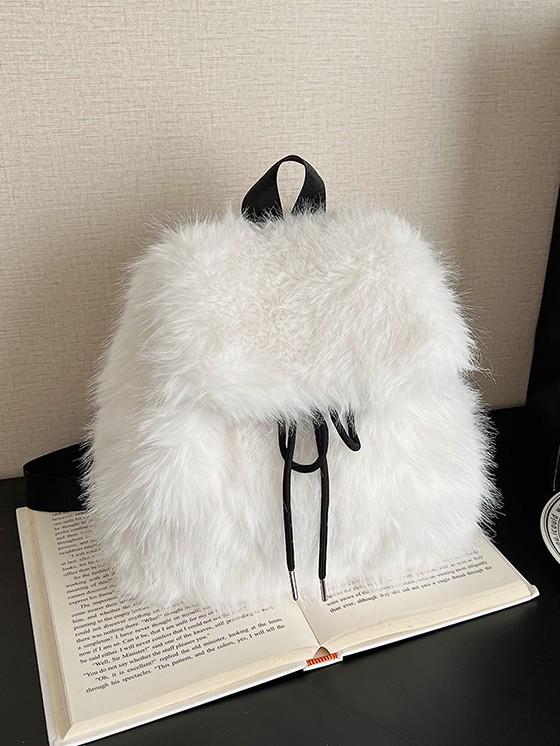 Women's Leopard Print Fluffy Backpack - Large Capacity, New Autumn & Winter Collection