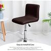 Gollense Stretch Bar Stool Covers with Backs, 4 Pack Waterproof PU Leather Pub Counter Dining Chair Covers, Square Swivel Barstool Seat Slipcover