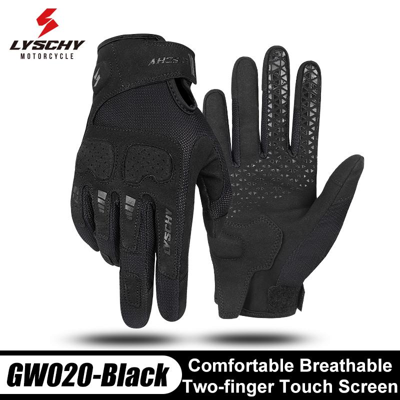 LYSCHY Motorcycle Gloves Men Women Summer Breathable Motocross Riding Gloves Anti-fall Wear-resistant Luvas Touch Screen Guantes