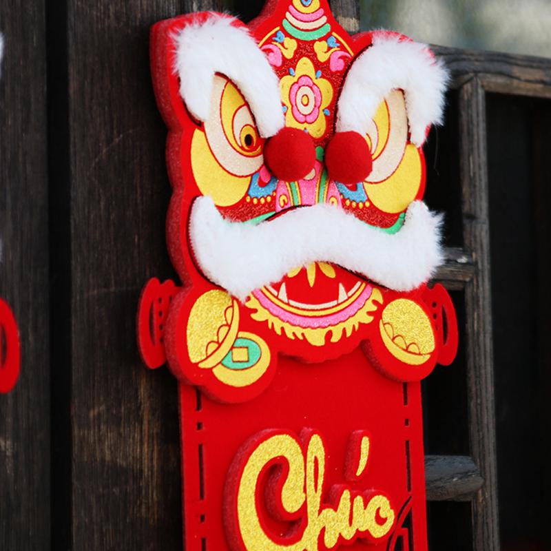 2pcs/set Plush Cloth Couplets Traditional Wall Ornaments Spring Festival Vietnamese Couplets Party Supplies 3 styles