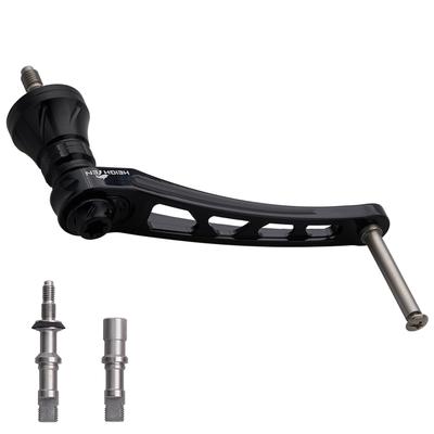 HEIGHTEN Variable Reel Handle for Universal Spinning Reels Arch Series 65-70mm (No Knob) Daiwa, Shimano, (All Black) (821)