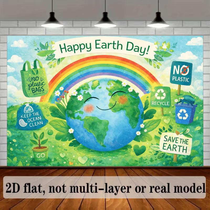 2D Happy Earth Day Tapestry, Recycle & Save The Earth Classroom Decor