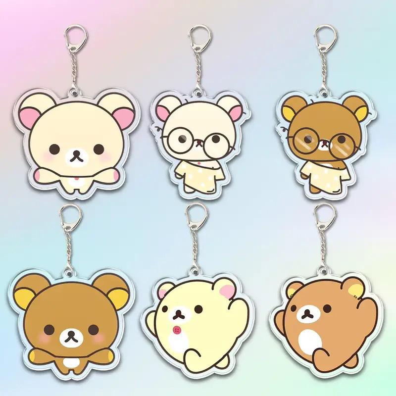 

Rilakkuma Cartoon Keychain: Cute Acrylic Pendant for Student Schoolbags - Adorable Anime Jewelry Gift Style 7