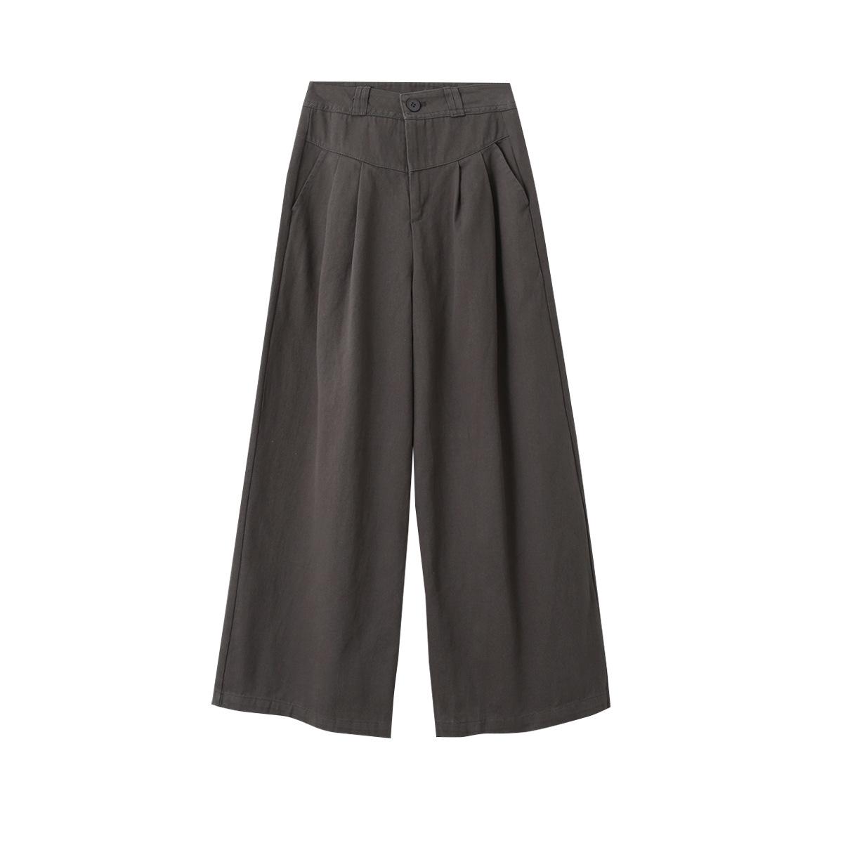 Women s Designer Pleated Wide-Leg Pants - Early Spring Slim-Fit Casual Style Medium