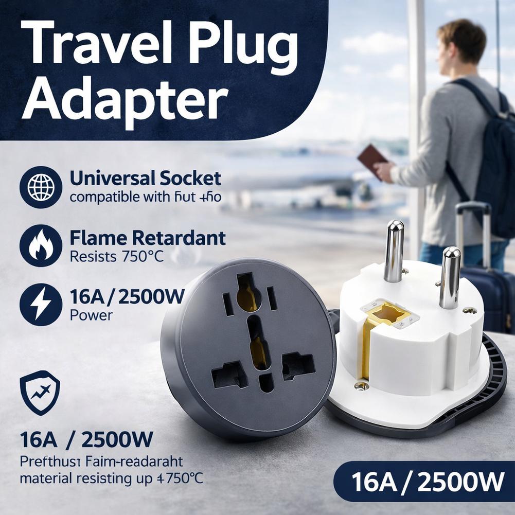 1PCS EU Plug Adapter Universal Input Socket Converter US UK AU CN to European Outlets Adapter Electric Socket Outlet CN to EU