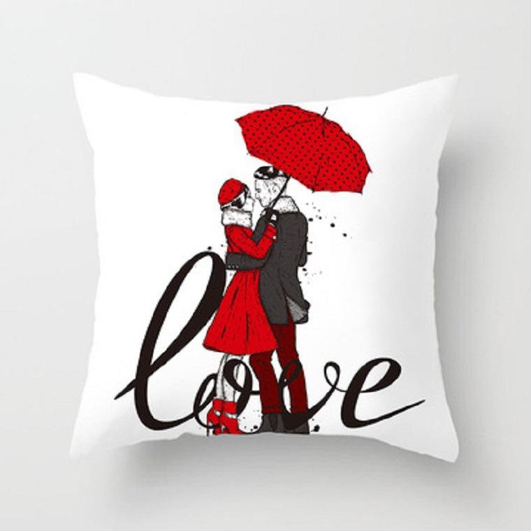 Valentine'S Day Series Patterns Throw Pillow Cover With Short Plush Print For Living Room Sofa Decoration Cushion Cover