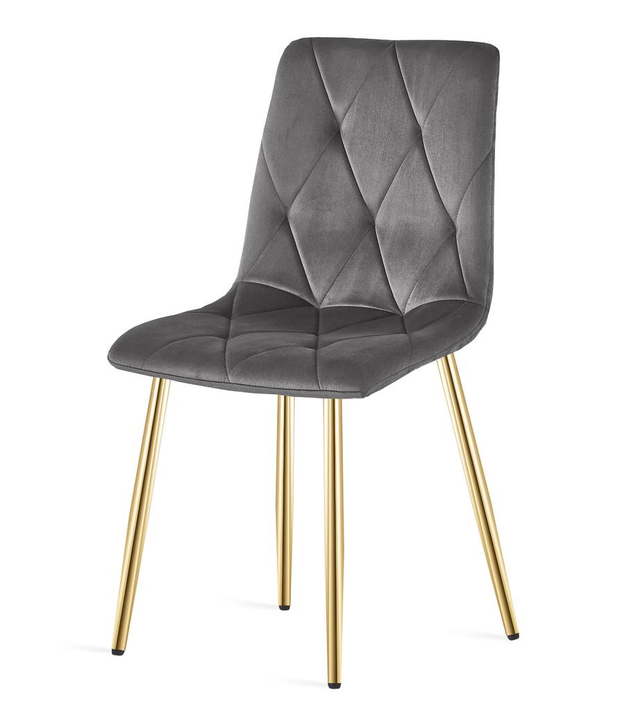 Libra Chair - Dark Gray Velvet / Gold Legs X 4