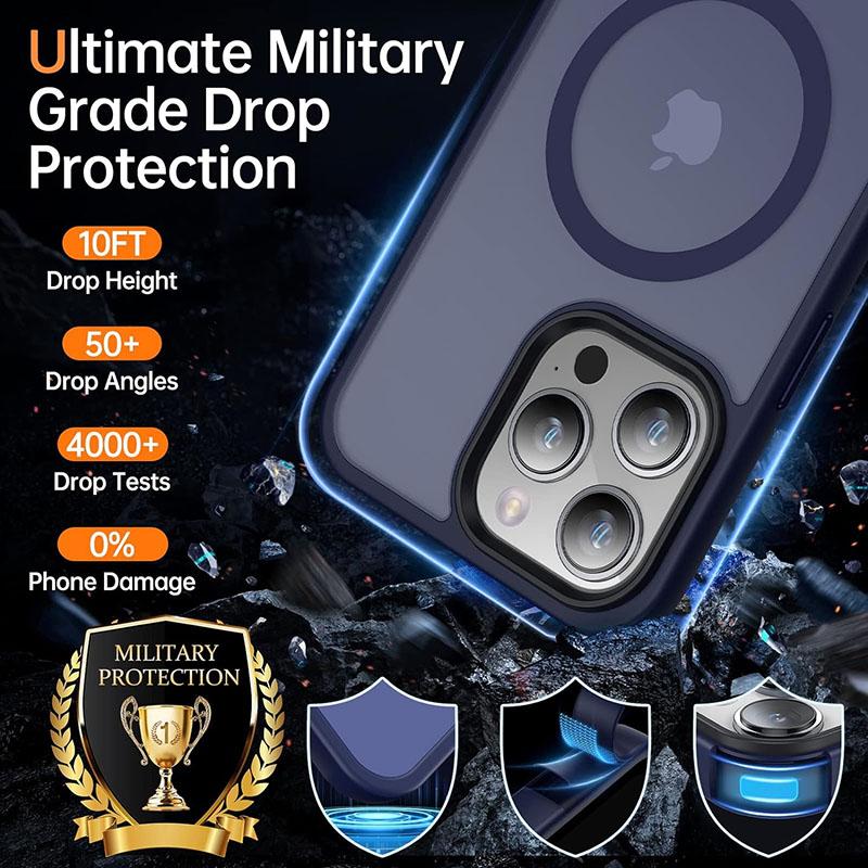 Shockproof Matte Transparent Phone Case For iPhone 15 14 13 12 11 Pro Max 15 Plus For Magsafe Magnetic Wireless Charging Cover