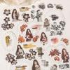 Flower Series Ketchup Girl Journaling Set: 4 Types of Floral Lettering & Collage