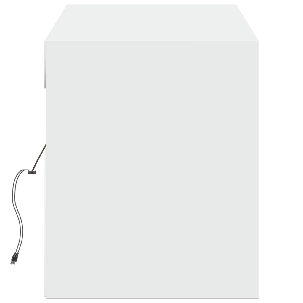 Ścienna Szafka Tv Z Led, Biała, 140X31X38 Cm
