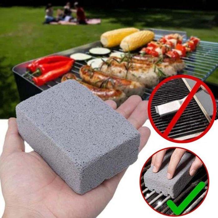Briques de nettoyage pour barbecue - SODIAL - Pack de 4 - Gris - 10x7x4 cm - Antidérapant
