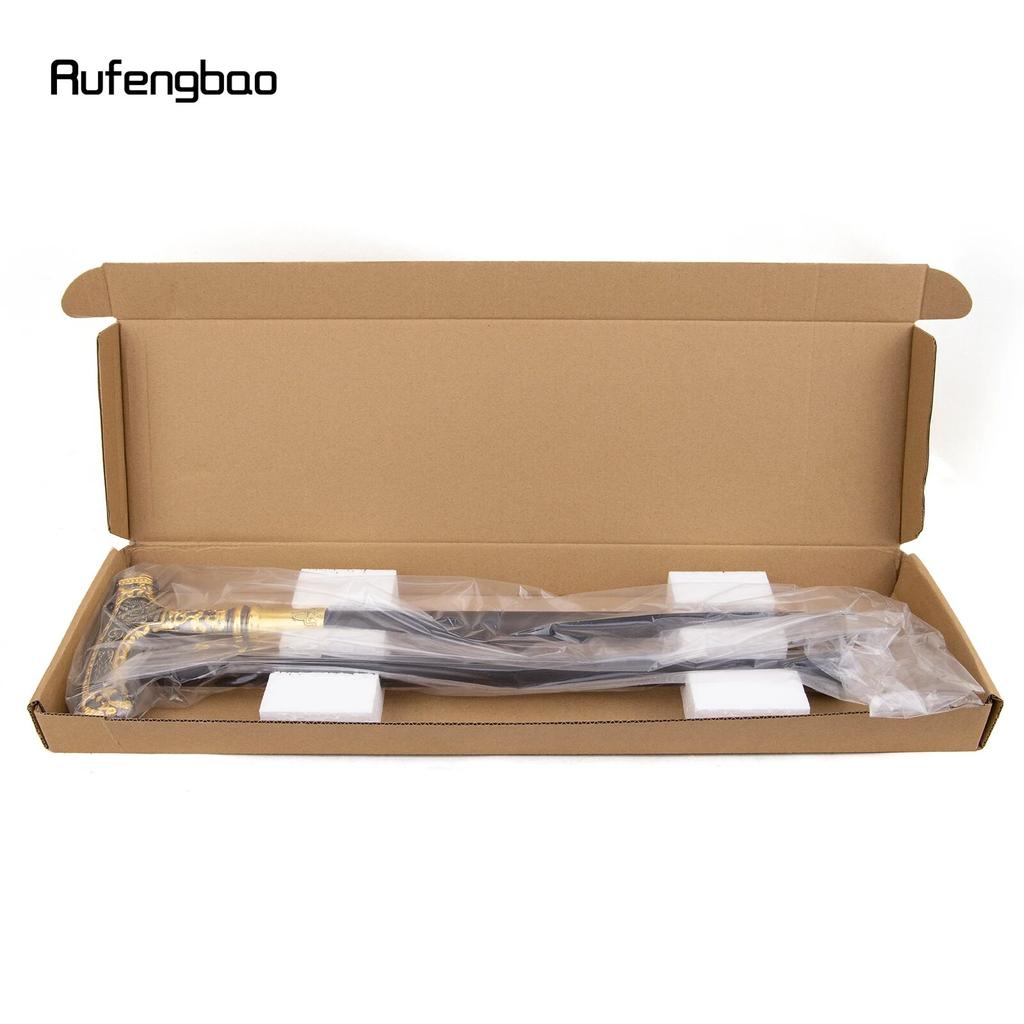 Baston de mers cu vultur dublu de lux, auriu, negru