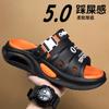 Sandals 2025 summer new fashion trend stepping on shit feeling two wear one-word drag couple travel wading beach shoes