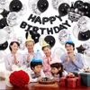 G&H Birthday Balloon Decoration Set Happy Birthday Balloons Black and White