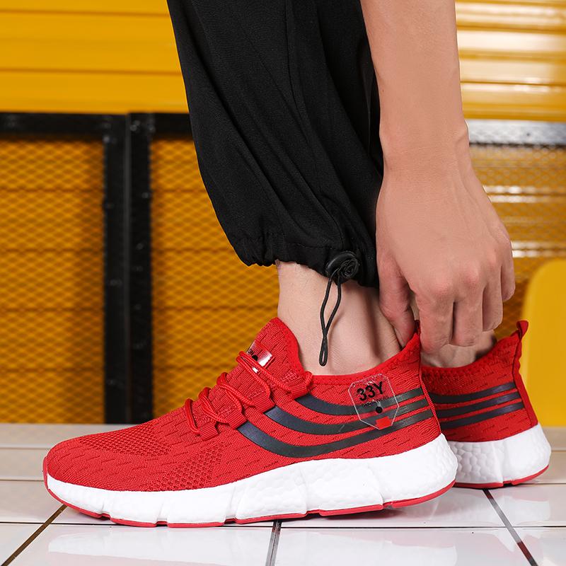 Men Casual Sport Shoes Breathable Lightweight Sneakers Outdoor Mesh Red Running Shoes Athletic Jogging Tenis Walking Shoes