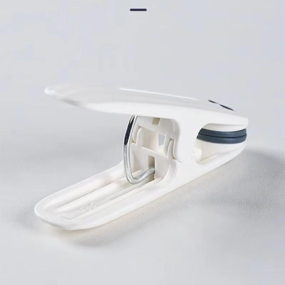 12 Pcs/set Plastic Material Drying Rack Soft Rubber Non-slip Design Clothes Drying Clip Fine White Windproof Fixed Clip