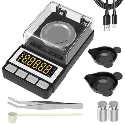 Milligram Scale 50g / 0.001g, Reloading Scale with 2X 20g Calibration Weight, High Precision Jewelry Scale with Large LCD Display