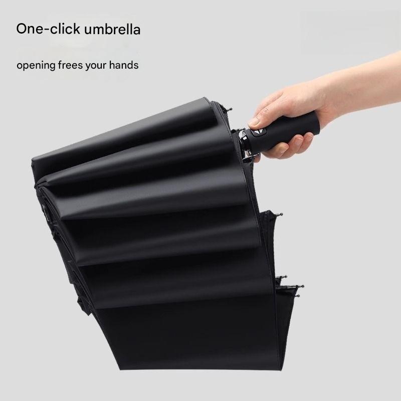 Fully Automatic 12 Bone Umbrella Enlarged Thickened and Reinforced Windproof Rainproof Portable Car-mounted Tri-fold Umbrella
