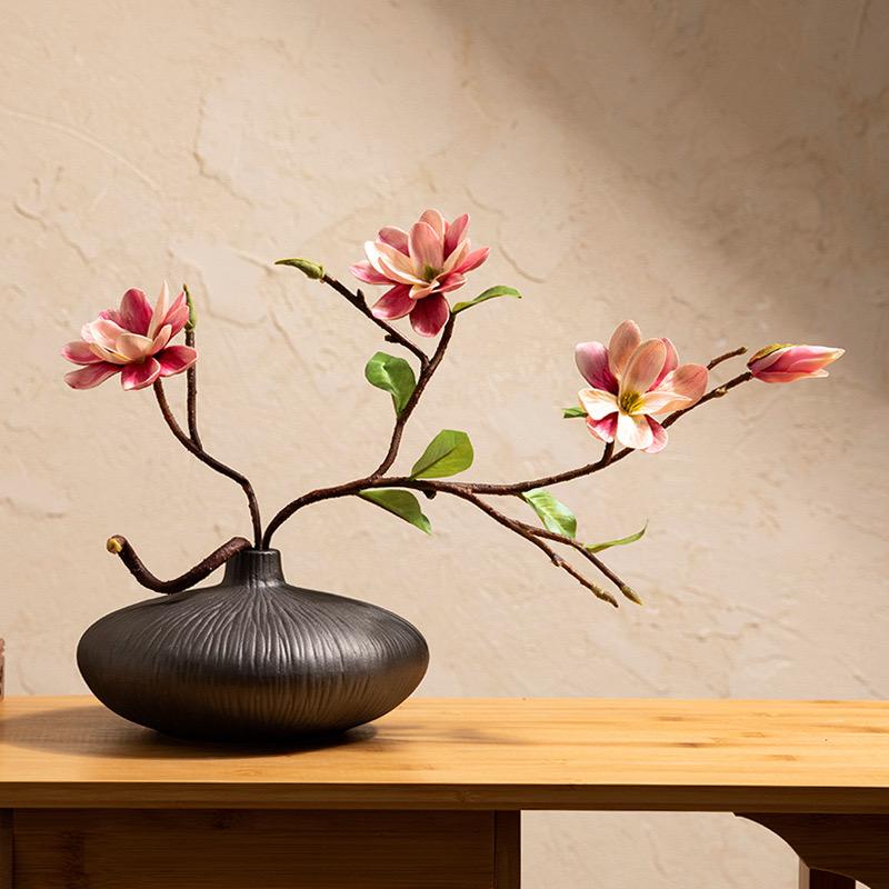 RYLAVA Modern Disc Shape Bohemian Zen Style Ceramic Vase Desktop Decorative Vase Antique Home Decor